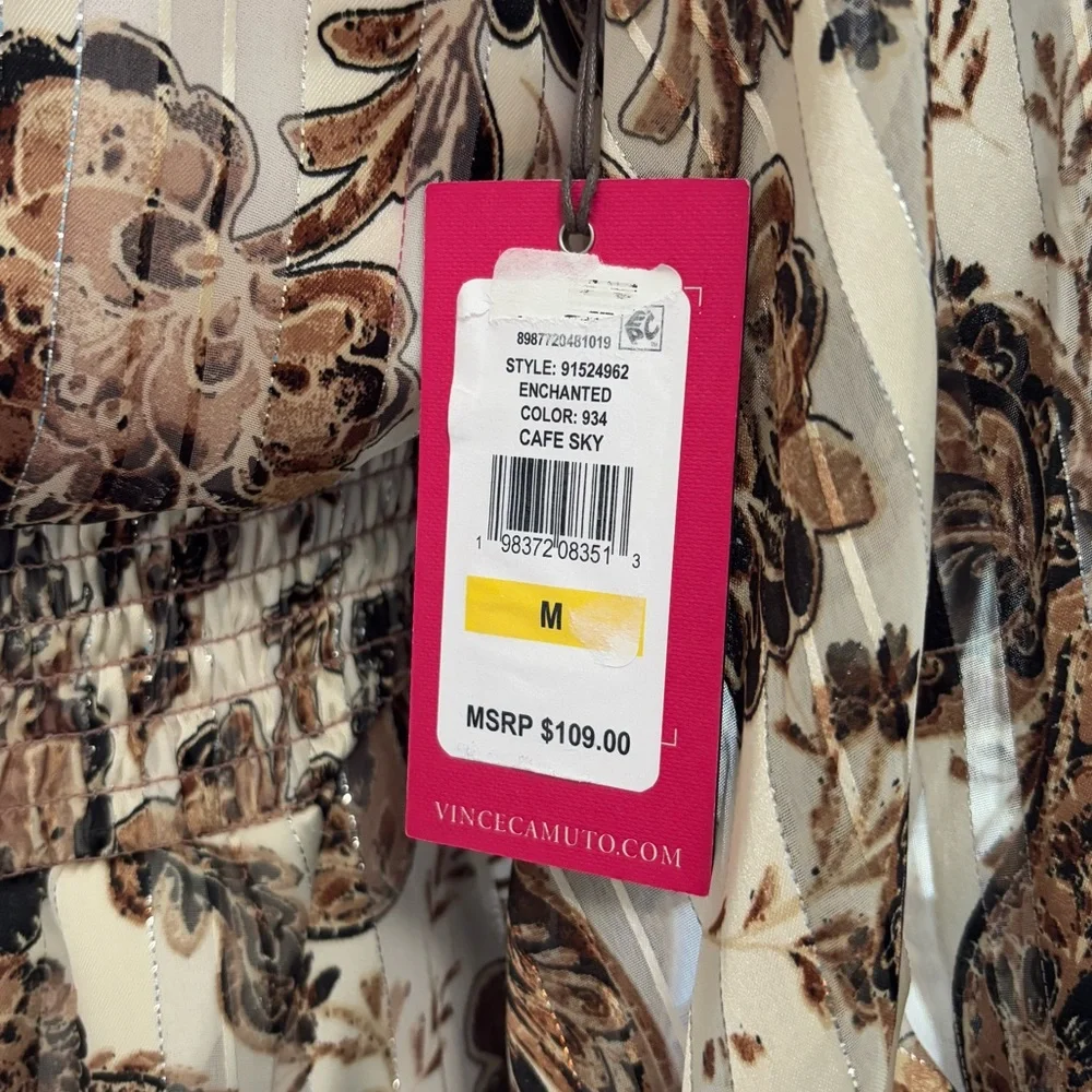 Vince Camuto Enchanted Dress in Cream and Brown - Picture 4 of 4